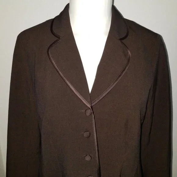 Motherhood Maternity Brown Blazer Jacket Size Small Career Pink Lined Lace Wrist - Picture 2 of 8